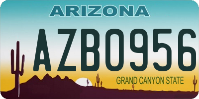 AZ license plate AZB0956
