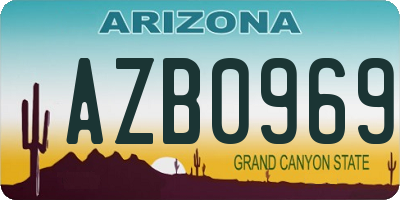 AZ license plate AZB0969