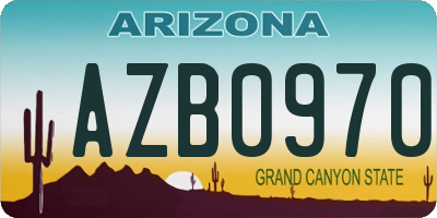 AZ license plate AZB0970