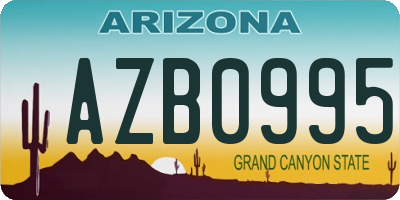 AZ license plate AZB0995