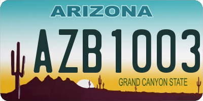 AZ license plate AZB1003