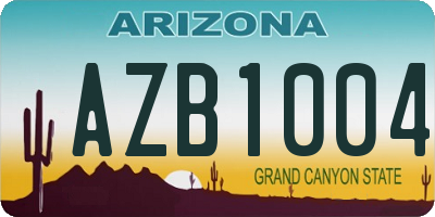 AZ license plate AZB1004