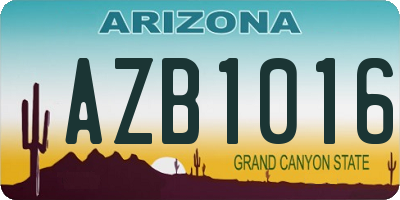 AZ license plate AZB1016