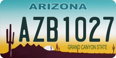 AZ license plate AZB1027