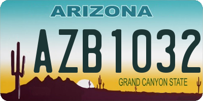 AZ license plate AZB1032