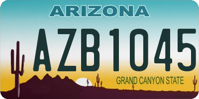 AZ license plate AZB1045