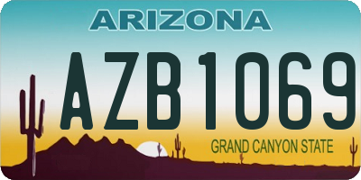 AZ license plate AZB1069