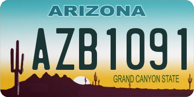 AZ license plate AZB1091