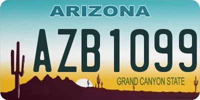 AZ license plate AZB1099