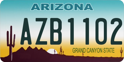 AZ license plate AZB1102