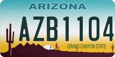AZ license plate AZB1104