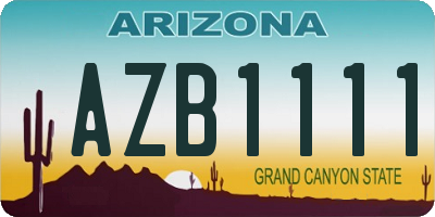 AZ license plate AZB1111