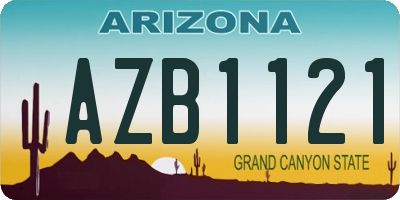 AZ license plate AZB1121