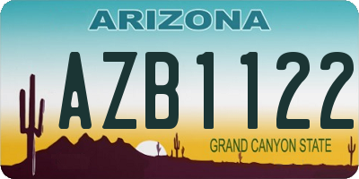 AZ license plate AZB1122