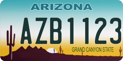 AZ license plate AZB1123