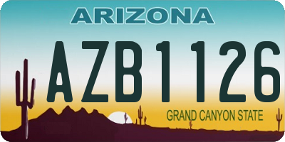 AZ license plate AZB1126