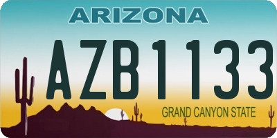 AZ license plate AZB1133