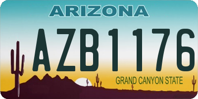 AZ license plate AZB1176