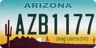 AZ license plate AZB1177