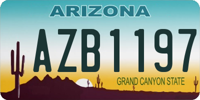 AZ license plate AZB1197