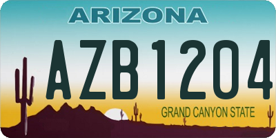AZ license plate AZB1204