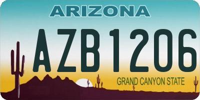 AZ license plate AZB1206