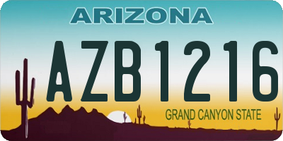 AZ license plate AZB1216
