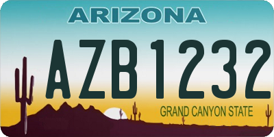 AZ license plate AZB1232