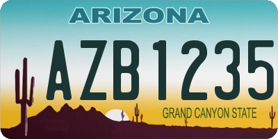AZ license plate AZB1235