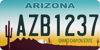 AZ license plate AZB1237