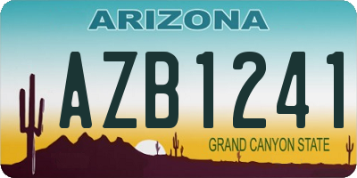 AZ license plate AZB1241