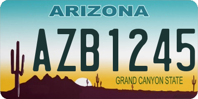 AZ license plate AZB1245