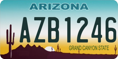 AZ license plate AZB1246