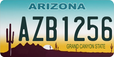 AZ license plate AZB1256
