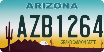 AZ license plate AZB1264