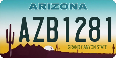 AZ license plate AZB1281
