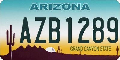 AZ license plate AZB1289