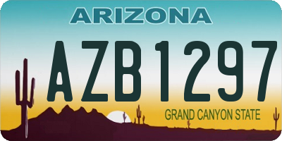 AZ license plate AZB1297