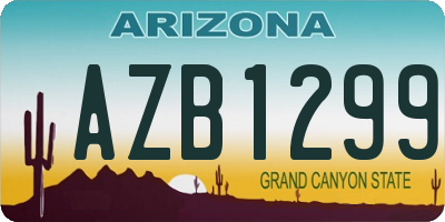 AZ license plate AZB1299
