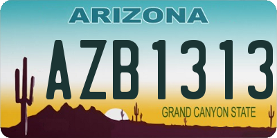 AZ license plate AZB1313