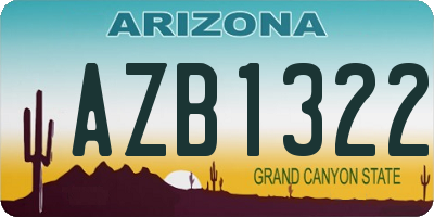 AZ license plate AZB1322