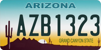 AZ license plate AZB1323