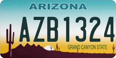 AZ license plate AZB1324