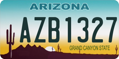 AZ license plate AZB1327
