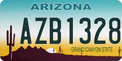 AZ license plate AZB1328