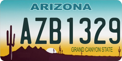 AZ license plate AZB1329
