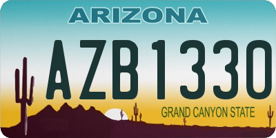 AZ license plate AZB1330