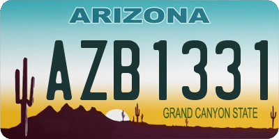 AZ license plate AZB1331