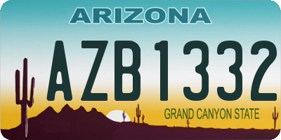 AZ license plate AZB1332