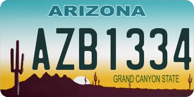 AZ license plate AZB1334